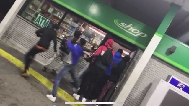 Group of High-Schoolers Rinse Gas Station