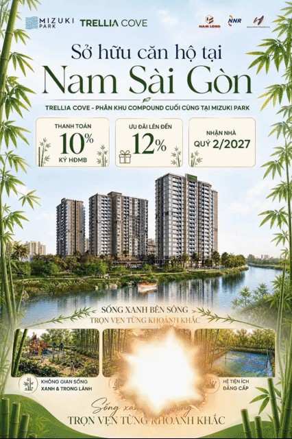 Mua bán Căn hộ Chung cư Mizuki Park Huyện Bình Chánh Tp Hồ Chí Minh diện tích 74 m² giá 5 tỷ