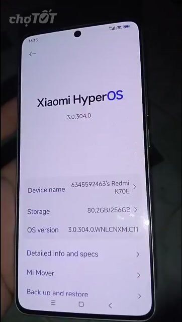 Xiaomi Redmi K70E 12GB/256GB. Mua bán Điện thoại tại Quận 8 Tp Hồ Chí Minh được đăng bởi Quan Anh hình 1