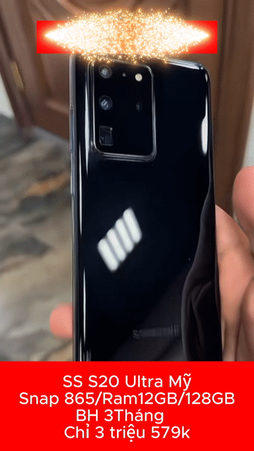 Samsung S20 Ultra 5G 128GB Đen Mỹ BH 3 tháng. Mua bán Điện thoại tại Thành phố Bến Tre Bến Tre được đăng bởi TN Store hình 1
