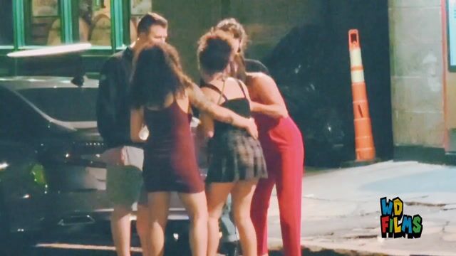 Night street crowds, fully clothed, no issues