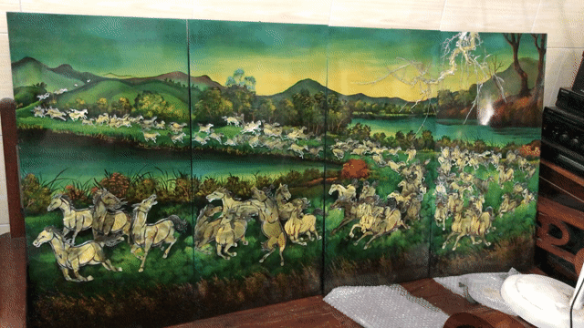 Tranh sơn mài Mã đáo thành công 79.5x156 cm. Mua bán Đồ sưu tầm, đồ cổ tại Quận Bình Tân Tp Hồ Chí Minh được đăng bởi Mục đồng dưới phố hình 1