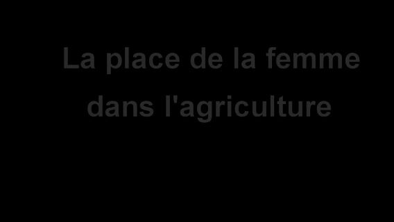 La place de la femme dans l'agriculture