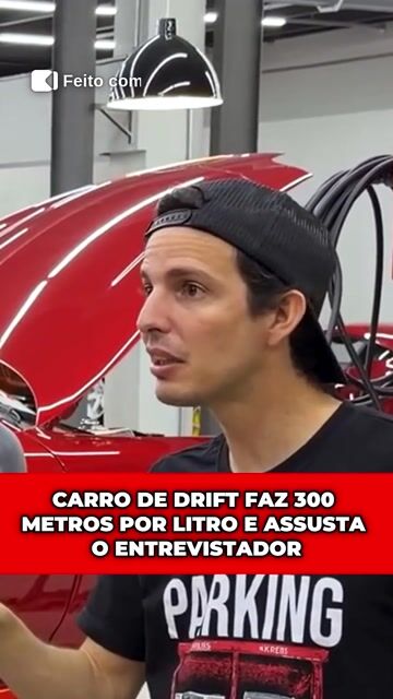Carro de drift faz 300 metros por litro e assusta o entrevistador