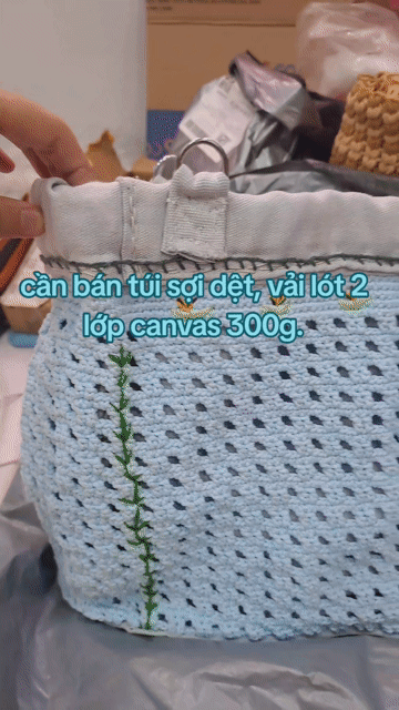 Túi xách nữ Sợi dệt, Canvas Xanh. Mua bán Túi xách tại Thị xã Gò Công Tiền Giang được đăng bởi Minh hình 1