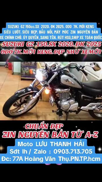 SUZUKI GZ 150.SX 2020.ĐK 2025.ODO 7K.MỚI KENG.ZIN. Mua bán Xe máy tại Quận Phú Nhuận Tp Hồ Chí Minh được đăng bởi MOTO LUU THANH HAI  77A hình 1