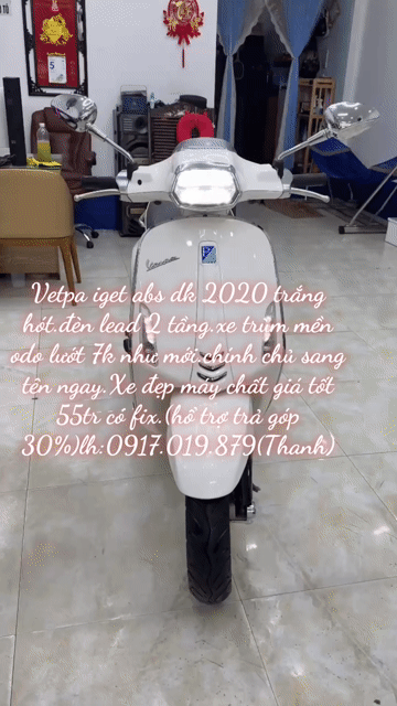 Piaggio Vespa Iget 125 ABS 2020 Trắng. Mua bán Xe máy tại Thành phố Vũng Tàu Bà Rịa - Vũng Tàu được đăng bởi XE MÁY BẢO THANH  TPVŨNG TÀU hình 1