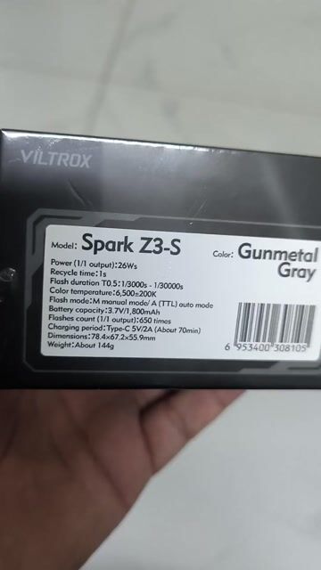 Đèn flash Viltrox Spark Z3-Sony màu xám súng. Mua bán Máy ảnh, Máy quay tại Huyện Bình Chánh Tp Hồ Chí Minh được đăng bởi Minh Khiết  hình 1