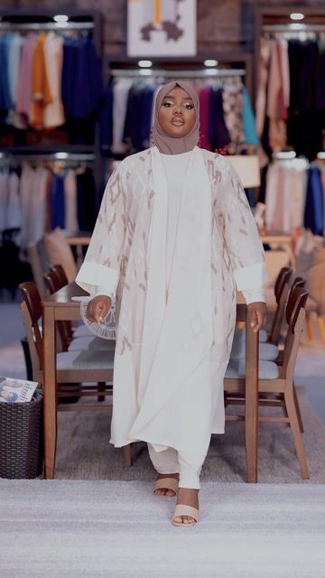 Ikat Print Open Abaya