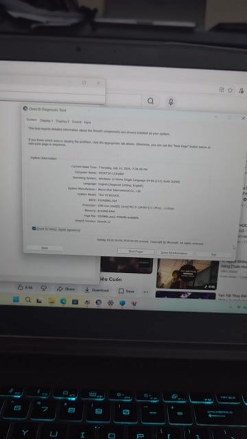 MSI Thin 15 B12UCX i5-12450H 8GB/512GB Rtx 2050. Mua bán Laptop tại Quận Đống Đa Hà Nội được đăng bởi CỬA HÀNG T STORE ĐIỆN THOẠI LAPTOP HÀ NỘI hình 1