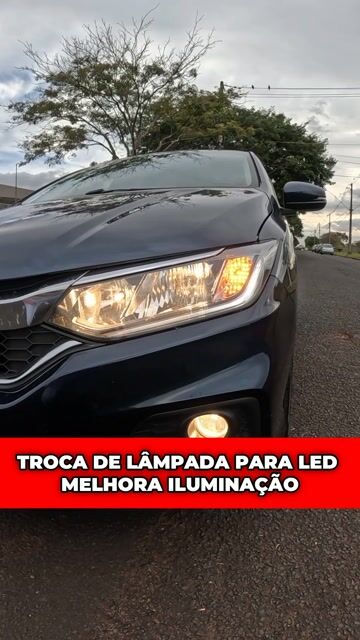 TROCA DE LÂMPADA PARA LED MELHORA ILUMINAÇÃO #farol #lampada #led