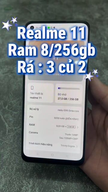 Realme 11 8GB/256GB Vàng. Mua bán Điện thoại tại Quận 4 Tp Hồ Chí Minh được đăng bởi Tuấn hình 1