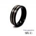 7mm Ridged Black Zirconium Ring with Twin Natural Bands 360 video three