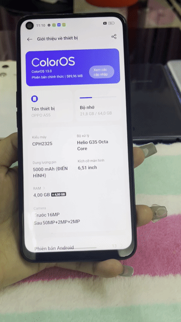 Oppo A55 đen. Mua bán Điện thoại tại Quận 11 Tp Hồ Chí Minh được đăng bởi Nguyễn Thị Hồng Thắm  hình 1
