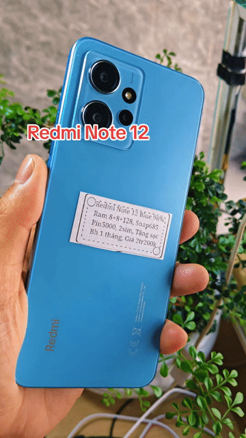 Redmi Note 12 Blue R8+8+128 Snap685 Pin5000 2sim . Mua bán Điện thoại tại Huyện Trảng Bàng Tây Ninh được đăng bởi Sun Mobile Shop Điện Thoại Trảng Bàng Tây Ninh 01 hình 1