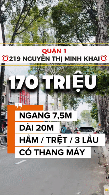 Cho thuê Nhà ở Quận 1 Tp Hồ Chí Minh diện tích 140 m² giá 170 triệu/tháng