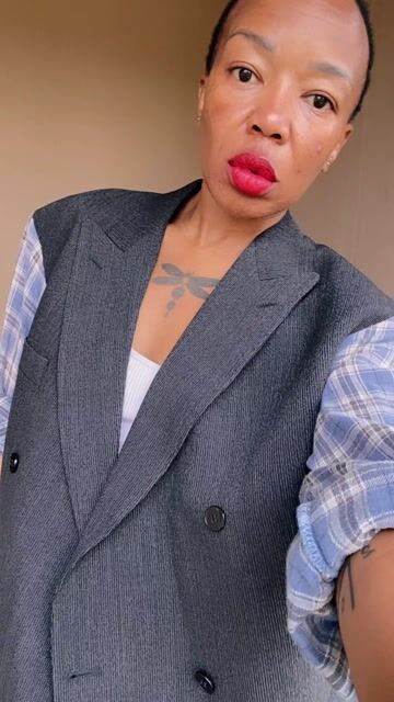 Upcycled oversize blazer