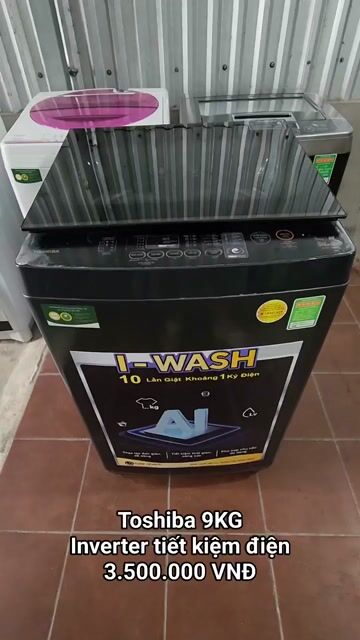 Máy giặt Toshiba 9KG Inverter Đen. Mua bán Máy giặt tại Thành phố Sóc Trăng Sóc Trăng được đăng bởi Điện Lạnh Hoàng Khải hình 1