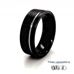 8mm Flat Black Brushed Zirconium Ring with Natural Recessed Line 360 Video two