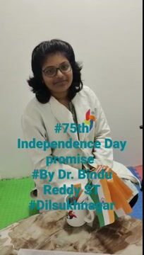 Pinnacle Blooms Network 75th Independence Day Promise by Ch. Bindu Reddy, Speech Therapist of Pinnacle @ Dilsukhnagar in Telugu