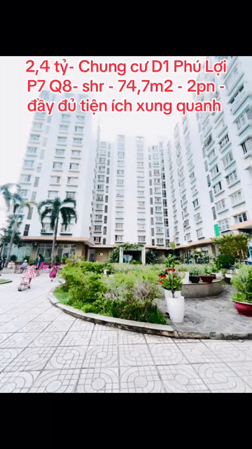 Mua bán Căn hộ Chung cư Khu dân cư Phú Lợi Quận 8 Tp Hồ Chí Minh diện tích 74.6999 m² giá 2,4 tỷ