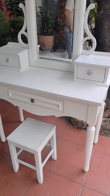 Bàn trang điểm Gỗ tự nhiên Trắng Nữ Hiện đại. Mua bán Bàn ghế tại Quận 10 Tp Hồ Chí Minh được đăng bởi Văn Thọ hình 1