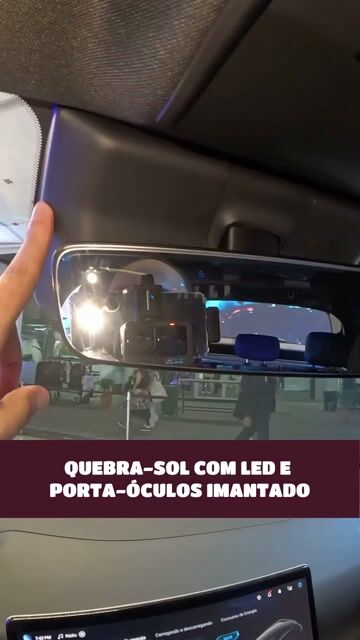 QUEBRA-SOL COM LED E PORTA-ÓCULOS IMANTADO