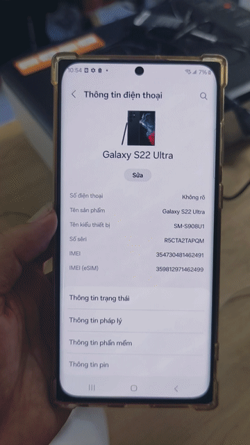 Samsung Galaxy S22 Ultra 128GB Mỹ Màn OLED. Mua bán Điện thoại tại Quận Đống Đa Hà Nội được đăng bởi tshop tây sơn hình 1