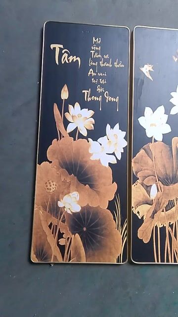4Tranh gỗ Hoa sen Chim Đen Vàng 30x70cm. Mua bán Cây cảnh, đồ trang trí tại Quận 6 Tp Hồ Chí Minh được đăng bởi Ngọc Lực hình 1