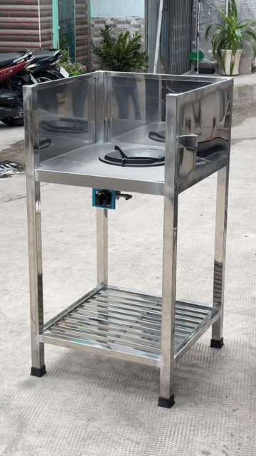 Bếp khè công nghiệp Inox có bàn chắn mỡ kệ bình ga. Mua bán Bếp, lò, đồ điện nhà bếp tại Quận Tân Bình Tp Hồ Chí Minh được đăng bởi Inoxgiare hình 1