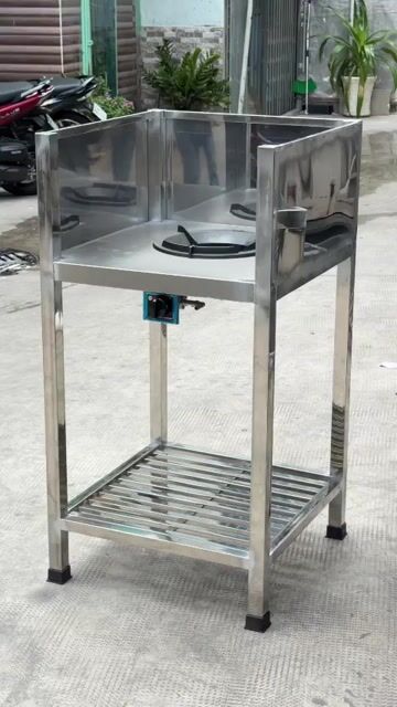 Bếp khè công nghiệp Inox có bàn chắn mỡ kệ bình ga. Mua bán Bếp, lò, đồ điện nhà bếp tại Quận Tân Bình Tp Hồ Chí Minh được đăng bởi Inoxgiare hình 1