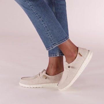 Womens Hey Dude Wendy Slip On Casual Shoe - Natural / Salt video thumbnail
