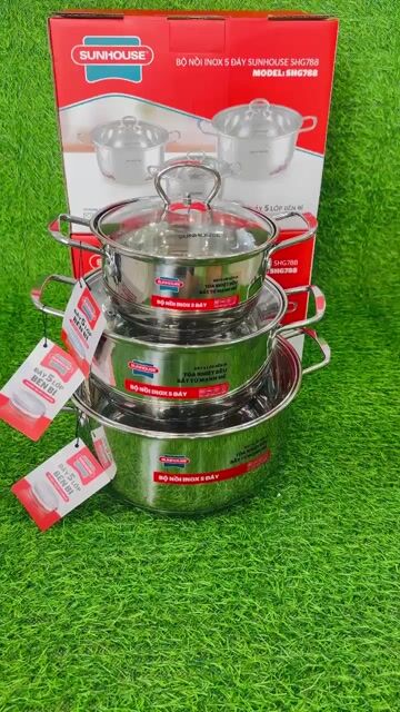 Bộ nồi SUNHOUSE SHG788 Inox 201. Mua bán Dụng cụ nhà bếp tại Huyện Quốc Oai Hà Nội được đăng bởi Nguyễn Lan Vi hình 1
