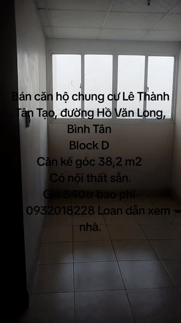 Mua bán Căn hộ Chung cư Lê Thành Tân Tạo Quận Bình Tân Tp Hồ Chí Minh diện tích 38.2 m² giá 840 triệu
