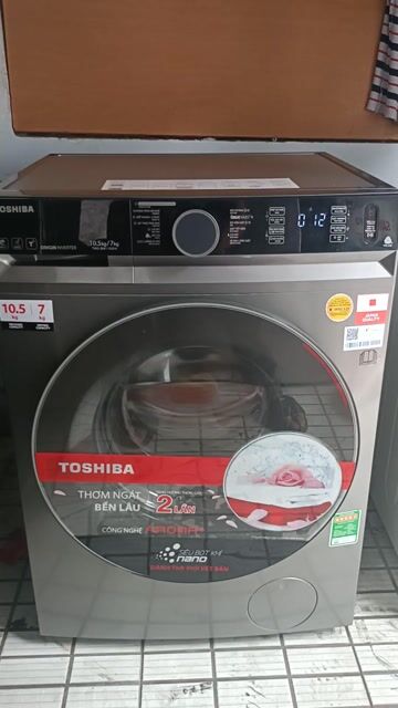 Máy giặt Toshiba 10.5kg cửa ngang bảo hành 1 năm. Mua bán Máy giặt tại Quận 7 Tp Hồ Chí Minh được đăng bởi Điện lạnh giá tốt HL hình 1