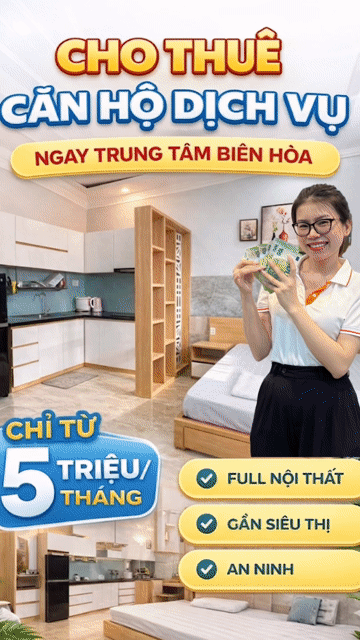 Cho thuê Căn hộ Chung cư Thành phố Biên Hòa Đồng Nai diện tích 30 m² giá 5 triệu/tháng