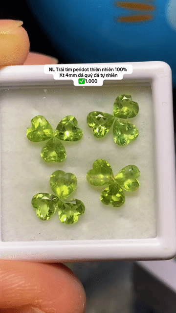 NL Trái tim peridot thiên nhiên 100% Kt 4mm đá quý. Mua bán Đồ sưu tầm, đồ cổ tại Quận 1 Tp Hồ Chí Minh được đăng bởi Rio Natural Gemstone Jewelry hình 1