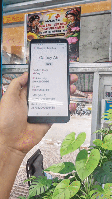 Samsung Galaxy A6 3GB 700k rẻ ở T Plus Mobile. Mua bán Điện thoại tại Thành phố Huế Thừa Thiên Huế được đăng bởi T PLUS MOBILE MUA BÁN ĐIỆN THOẠI hình 1