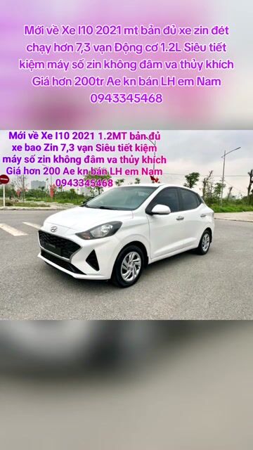 Hyundai Grand i10 Sedan 2021 Odo 7,3Trắng bao Zin. Mua bán Ô tô tại Huyện Thanh Trì Hà Nội được đăng bởi Mr Chốt Auto hình 1