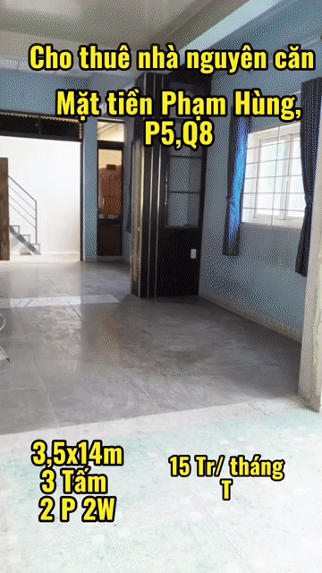 Cho thuê Nhà ở Quận 8 Tp Hồ Chí Minh diện tích 13 m² giá 15 triệu/tháng