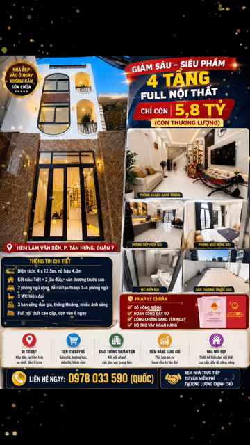 Mua bán Nhà ở Quận 7 Tp Hồ Chí Minh diện tích 50 m² giá 5,8 tỷ