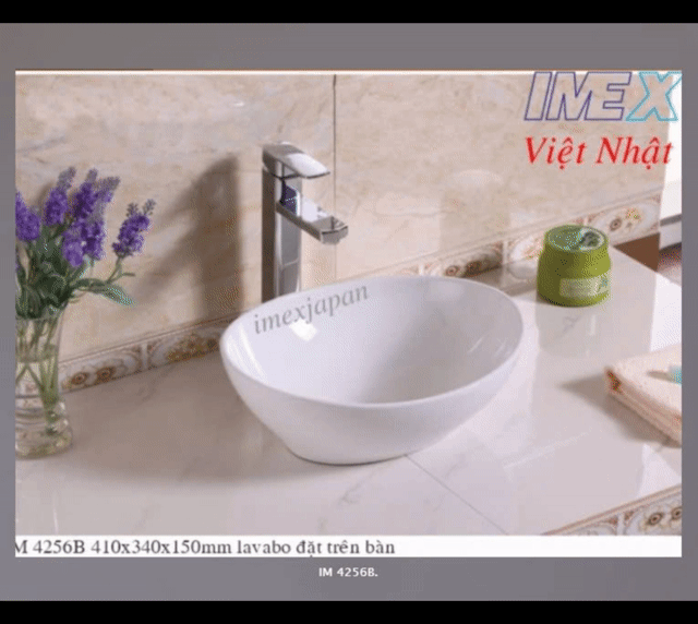 Lavabo đặt bàn Imex Việt Nhật IM 4256B Trắng. Mua bán Thiết bị vệ sinh, nhà tắm tại Huyện Nhà Bè Tp Hồ Chí Minh được đăng bởi IMEX Việt Nhật hình 1