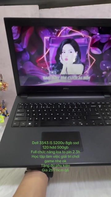 Dell 3543 i5 5200u 8GB/120GB Đen. Mua bán Laptop tại Quận 6 Tp Hồ Chí Minh được đăng bởi Máy Tính Bảo Ngọc hình 1