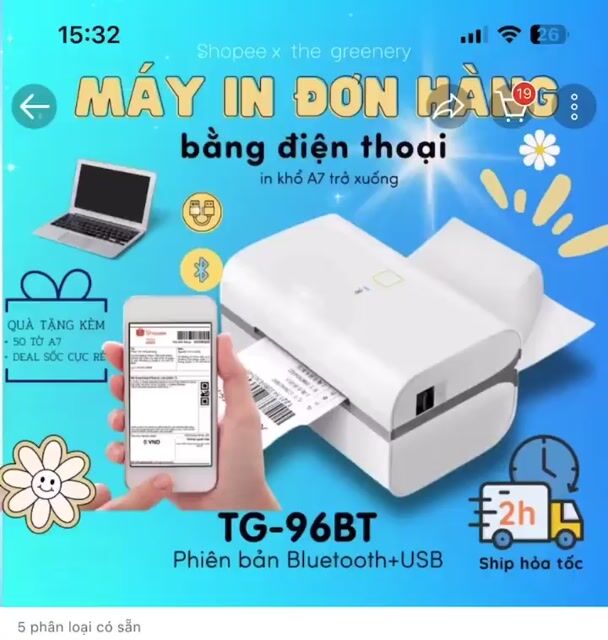 MÁY IN NHIỆT TG-96BT KẾT NỐI ĐƯỢC ĐT VÀ VI TÍNH