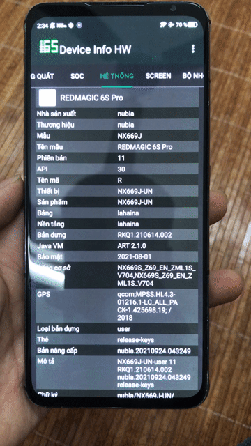 Red Magic 6S Pro 12/128 có fix. Mua bán Điện thoại tại Quận Hà Đông Hà Nội được đăng bởi Lưu Tùng hình 1