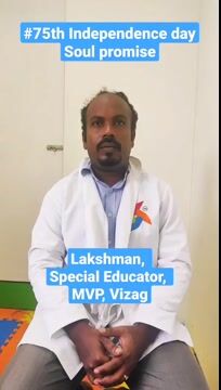 Pinnacle Blooms Network 75th Independence Day Promise by Bodduru Lakshmana, Special educator  of Pinnacle @ MVP, Vizag in English