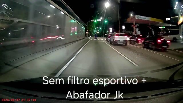 Puxada comparativa sem e com filtro esportivo