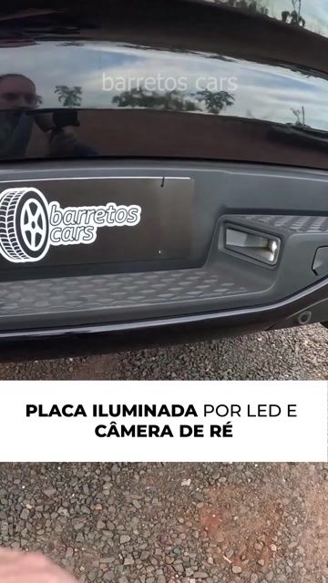 PLACA ILUMINADA POR LED E CÂMERA DE RÉ #carros #explorar