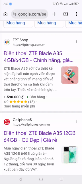 ZTE Blade A35 RAM 12GB / 64GB Đen Mới Dùng Đẹp. Mua bán Điện thoại tại Quận Sơn Trà Đà Nẵng được đăng bởi GK hình 1