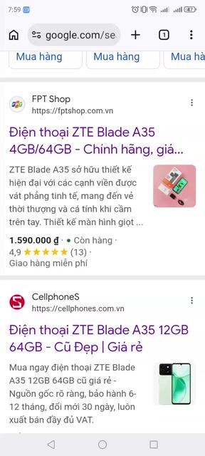 ZTE Blade A35 RAM 12GB / 64GB Đen Mới Dùng Đẹp. Mua bán Điện thoại tại Quận Sơn Trà Đà Nẵng được đăng bởi GK hình 1